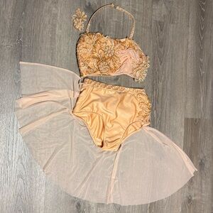 Glamour Peach Color Dance Costume